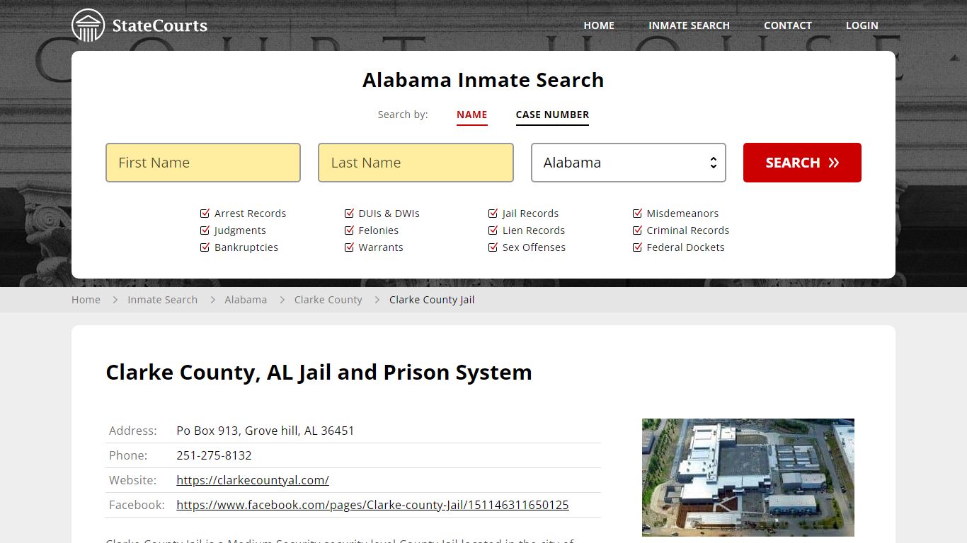 Clarke County Jail Inmate Records Search, Alabama - StateCourts